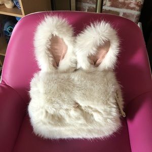 Kate Spade Shoulder Bag Bunny White Leather Clutch